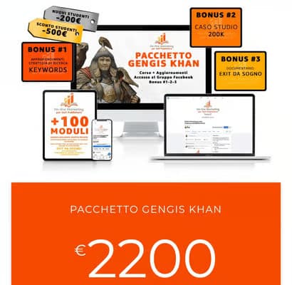 Online marketing per self-publishers, pacchetto Gengis Khan – Alessandro Arnao